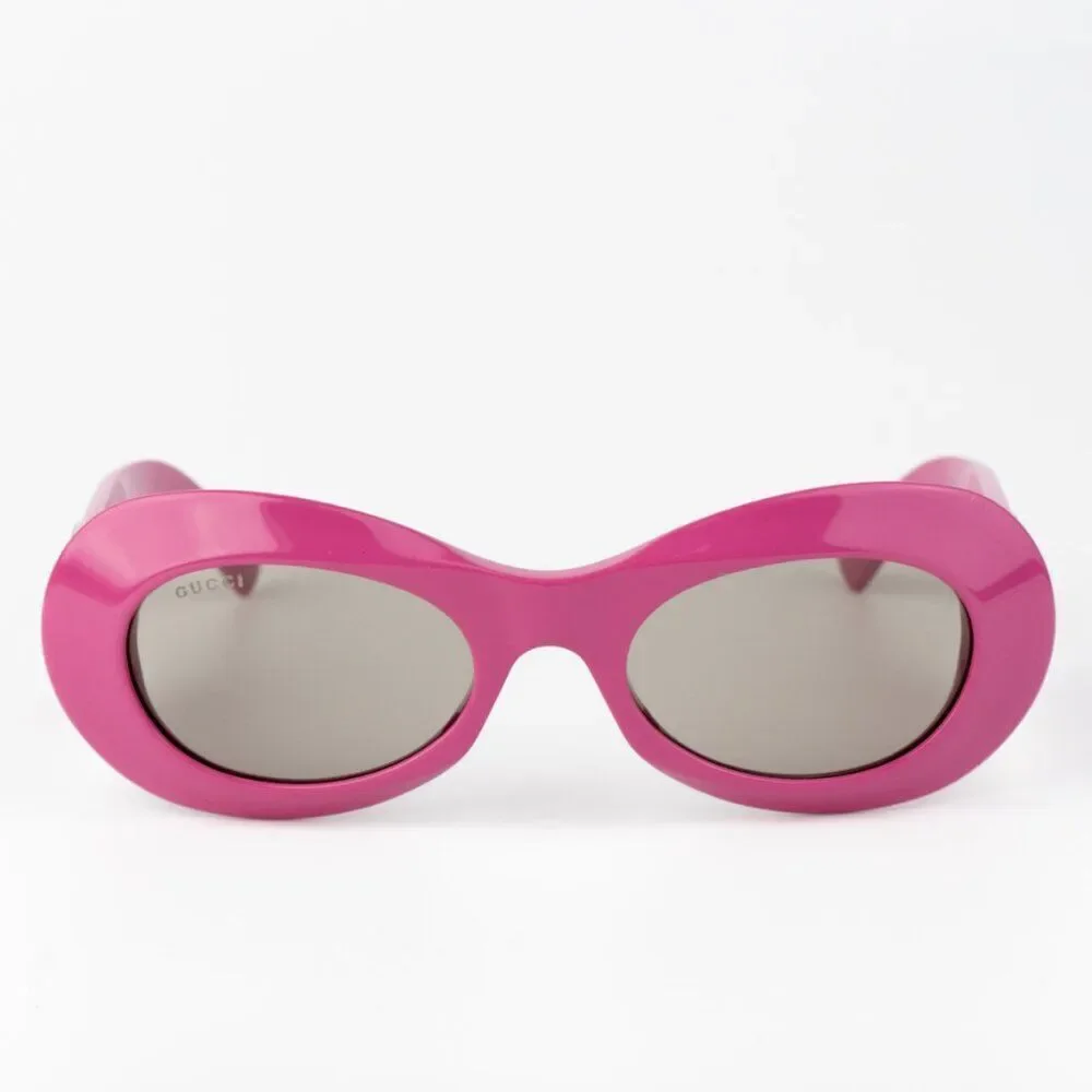 NEW Gucci GG1696S 004 Fuchsia Pink Grey Women Oval Sunglasses GG 1696S - Picture 2 of 10